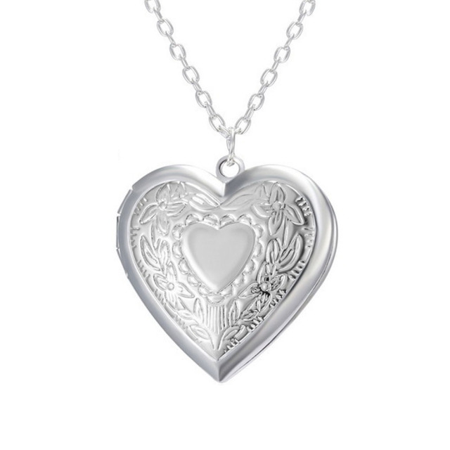 Sublimation Blank Heart Locket Necklace 3 Styles Zinc Alloy Custom Photo Printable Pendant for Heat Transfer Printing Jewelry