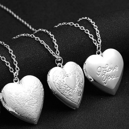 Sublimation Blank Heart Locket Necklace 3 Styles Zinc Alloy Custom Photo Printable Pendant for Heat Transfer Printing Jewelry