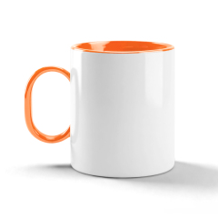 11oz Sublimation Color Handle & Inner Mug 8 Colors Personalized Polymer Coffee Cup Gift for Friends & Family