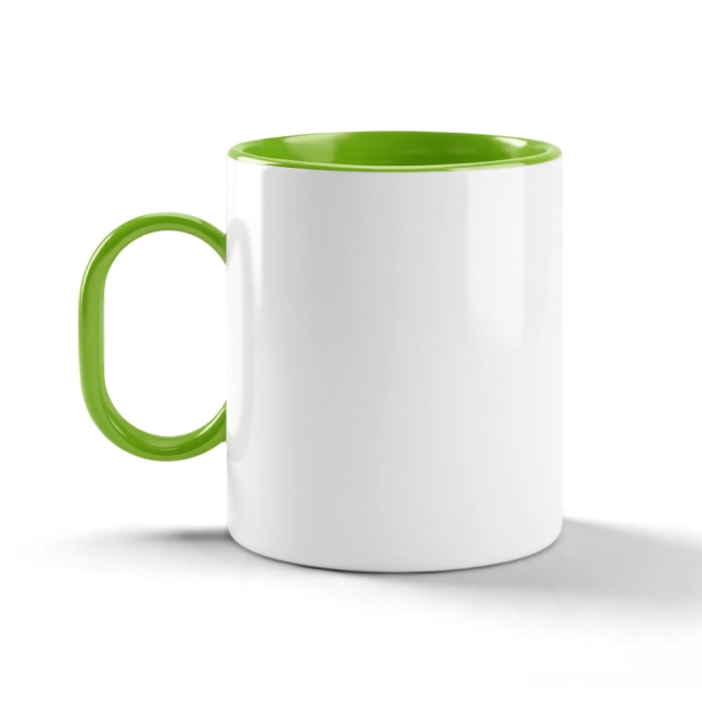 11oz Sublimation Color Handle & Inner Mug 8 Colors Personalized Polymer Coffee Cup Gift for Friends & Family