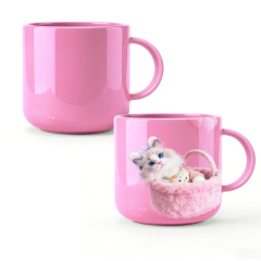 Sublimation 6oz Color Polymer Kids Mug with Mold 11 Colors Factory Direct Custom Printable Cup for Heat Transfer
