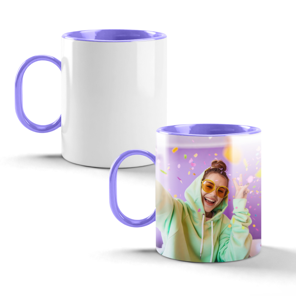 11oz Sublimation Color Handle & Inner Mug 8 Colors Personalized Polymer Coffee Cup Gift for Friends & Family