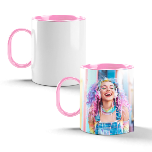 11oz Sublimation Color Handle & Inner Mug 8 Colors Personalized Polymer Coffee Cup Gift for Friends & Family