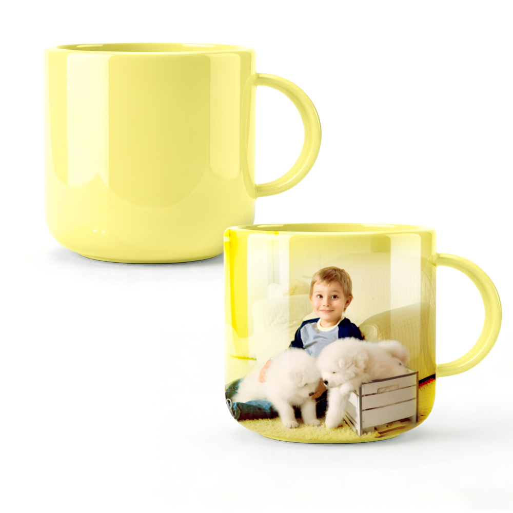 Sublimation 6oz Color Polymer Kids Mug with Mold 11 Colors Factory Direct Custom Printable Cup for Heat Transfer