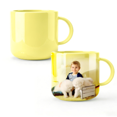 Sublimation 6oz Color Polymer Kids Mug with Mold 11 Colors Factory Direct Custom Printable Cup for Heat Transfer