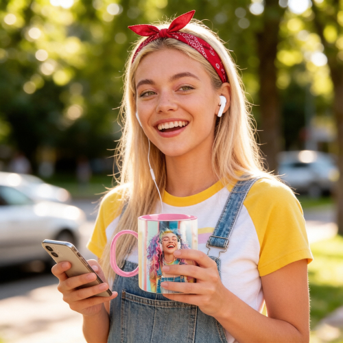 11oz Sublimation Color Handle & Inner Mug 8 Colors Personalized Polymer Coffee Cup Gift for Friends & Family