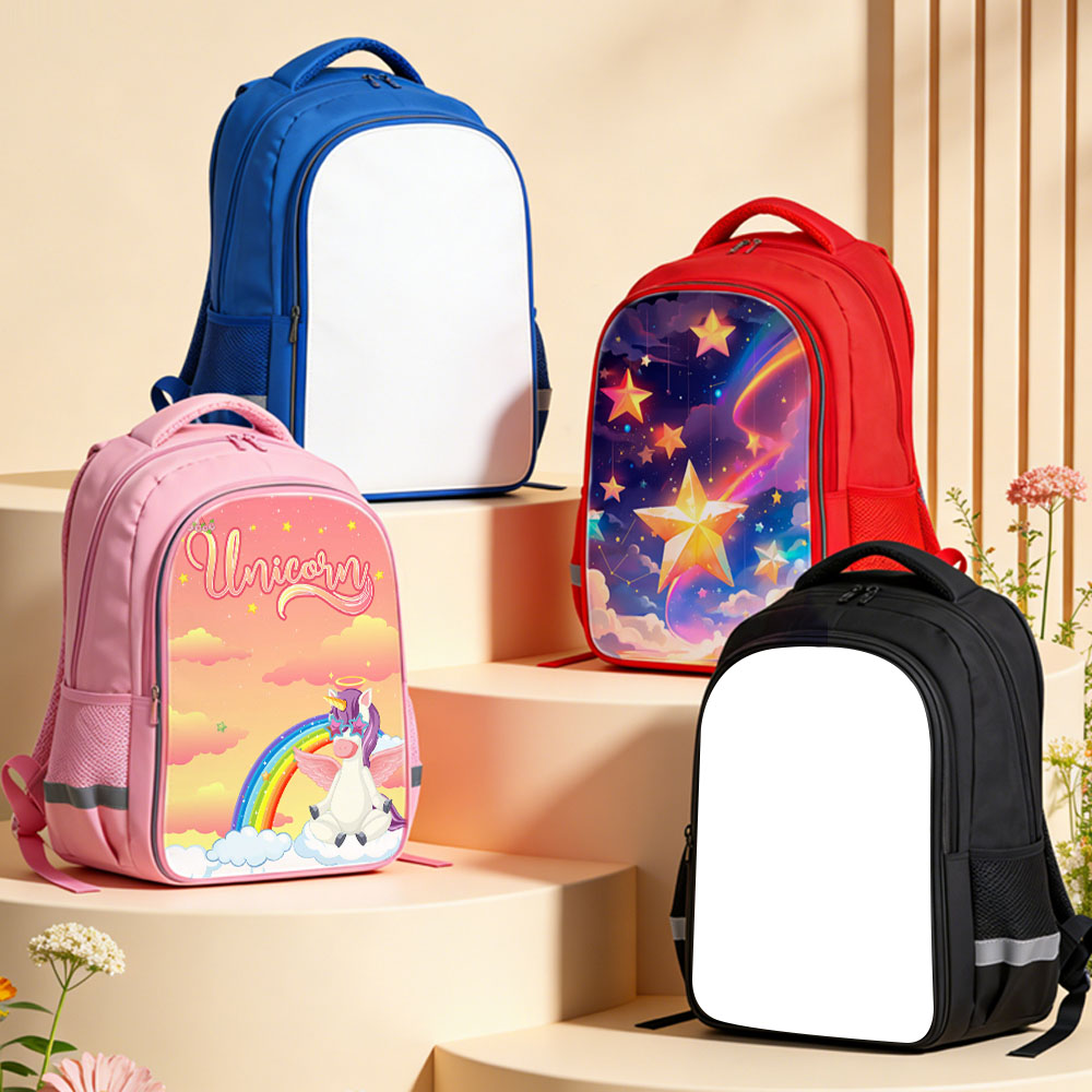 Sublimation School Double-Layer Backpack Bulk Supply 4 Colors Custom Printable Student Bag for Kids