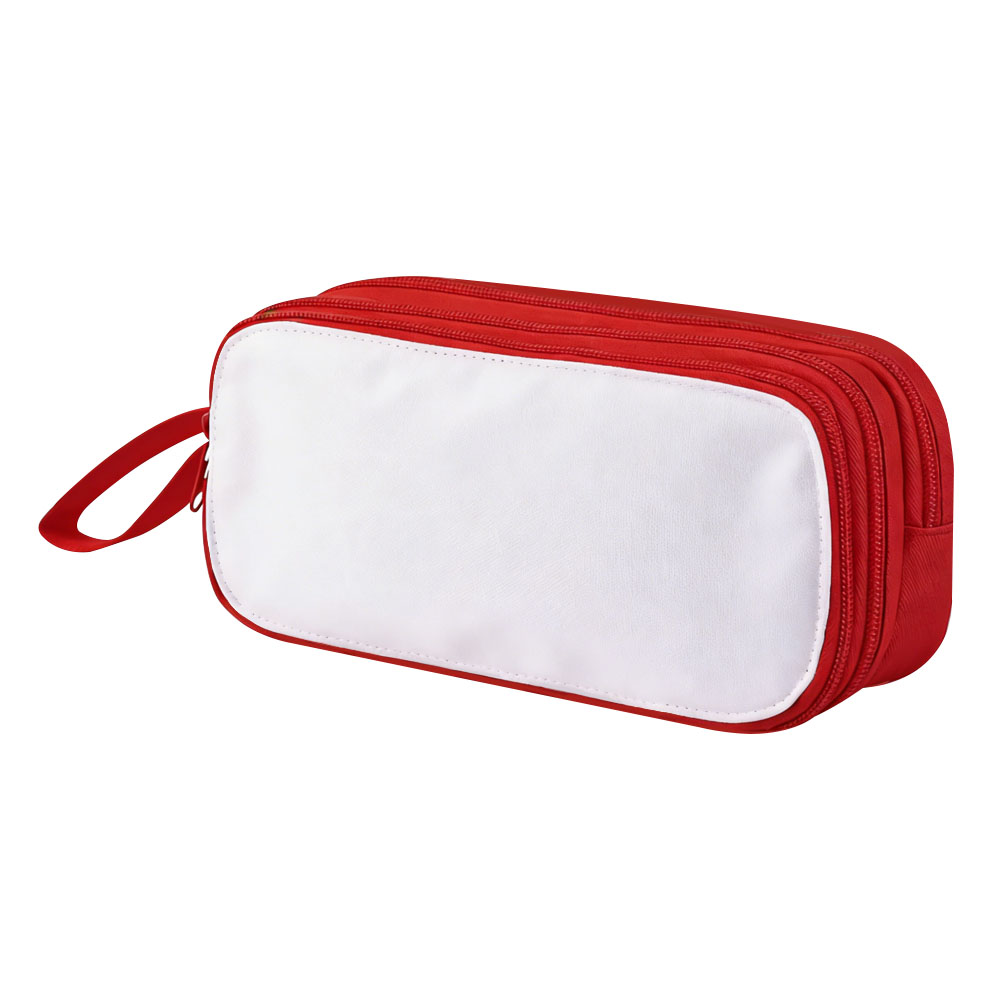 Double-Layer Sublimation Pencil Pouch Bulk Supply 4 Colors Custom Printable Stationery Bag for School