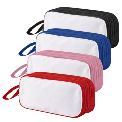 Double-Layer Sublimation Pencil Pouch Bulk Supply 4 Colors Custom Printable Stationery Bag for School
