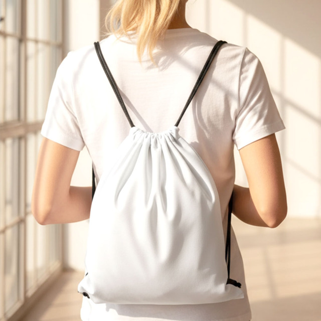 Customizable Sublimation Linen Drawstring Bag Bulk Supply Custom Double-Sided Printable Backpack for Hiking & Travel