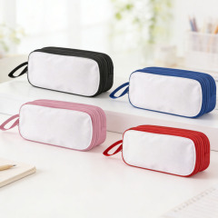 Double-Layer Sublimation Pencil Pouch Bulk Supply 4 Colors Custom Printable Stationery Bag for School