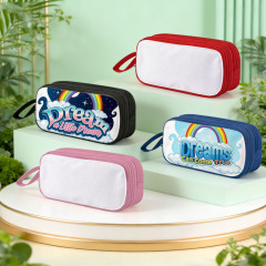 Double-Layer Sublimation Pencil Pouch Bulk Supply 4 Colors Custom Printable Stationery Bag for School