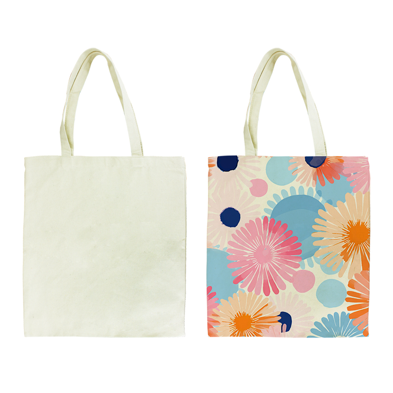 Eco-Friendly Sublimation Blank Polyester Cotton Canvas Tote Bag Factory Direct Custom Printable Reusable Shopping Handbag