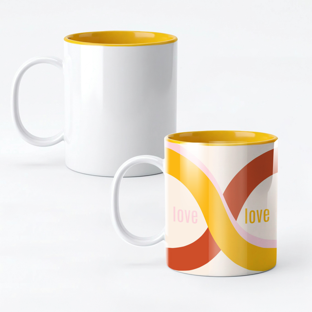 Sublimation 11oz Inner Color Polymer Mug 8 Colors Factory Direct Custom Printable Plastic Cup for Heat Transfer