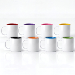 Sublimation 11oz Inner Color Polymer Mug 8 Colors Factory Direct Custom Printable Plastic Cup for Heat Transfer