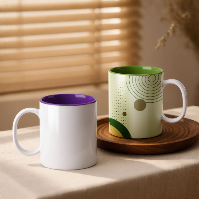 Sublimation 11oz Inner Color Polymer Mug 8 Colors Factory Direct Custom Printable Plastic Cup for Heat Transfer