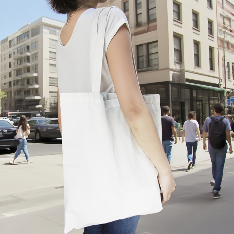 Eco-Friendly Sublimation Blank Polyester Cotton Canvas Tote Bag Factory Direct Custom Printable Reusable Shopping Handbag