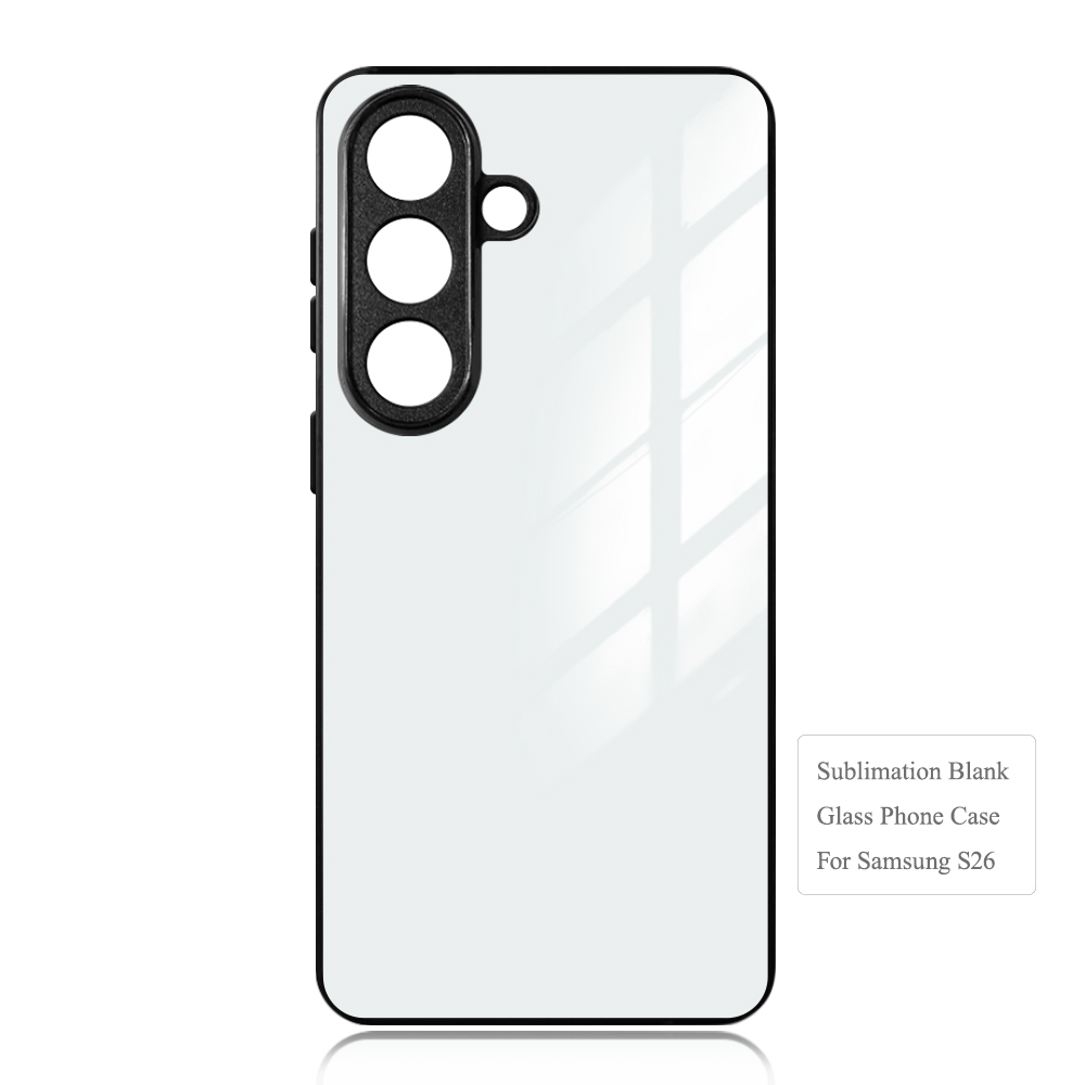 New Arrival Sublimation 2D TPU Phone Case With Glass Insert For Samsung S26 Series Glass Phone Case