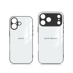 Sublimation TPU Tempered Glass Case Cover For iPhone 17/16/15 Series with Fine Camera Hole