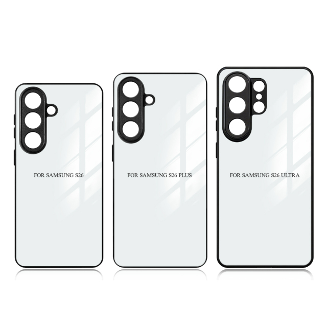 New Arrival Sublimation 2D TPU Phone Case With Glass Insert For Samsung S26 Series Glass Phone Case