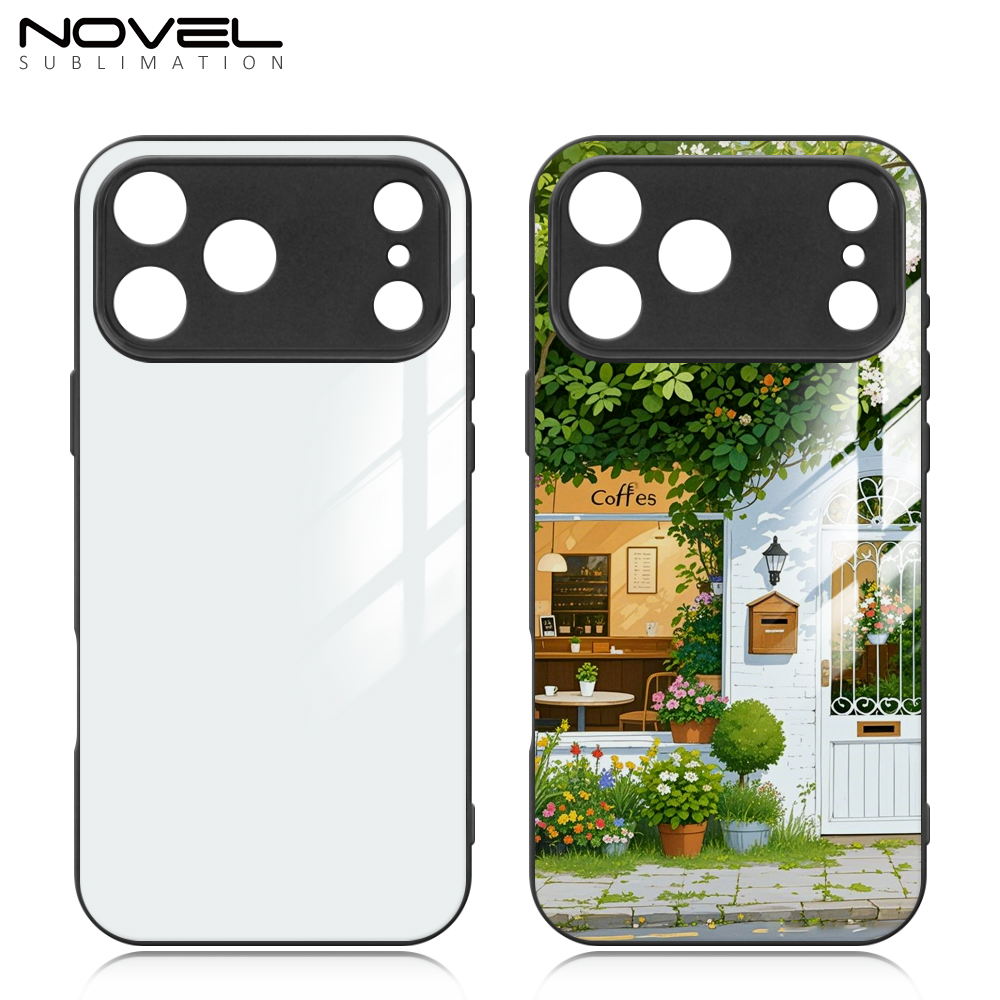 Sublimation TPU Tempered Glass Case Cover For iPhone 17/16/15 Series with Fine Camera Hole