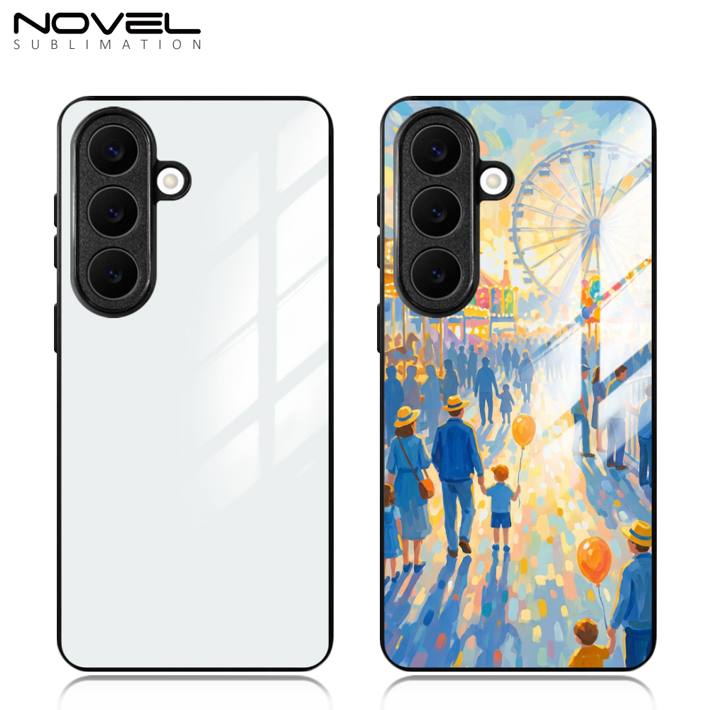 New Arrival Sublimation 2D TPU Phone Case With Glass Insert For Samsung S26 Series Glass Phone Case