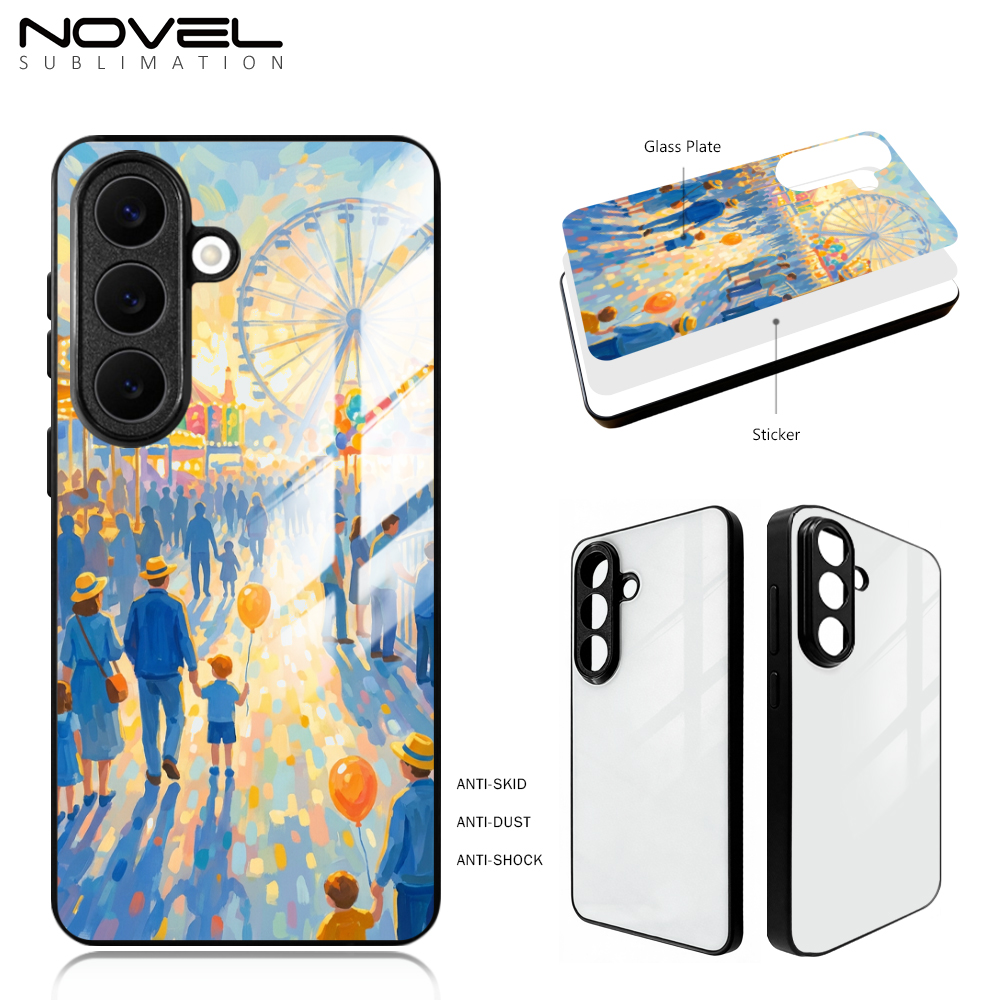 New Arrival Sublimation 2D TPU Phone Case With Glass Insert For Samsung S26 Series Glass Phone Case