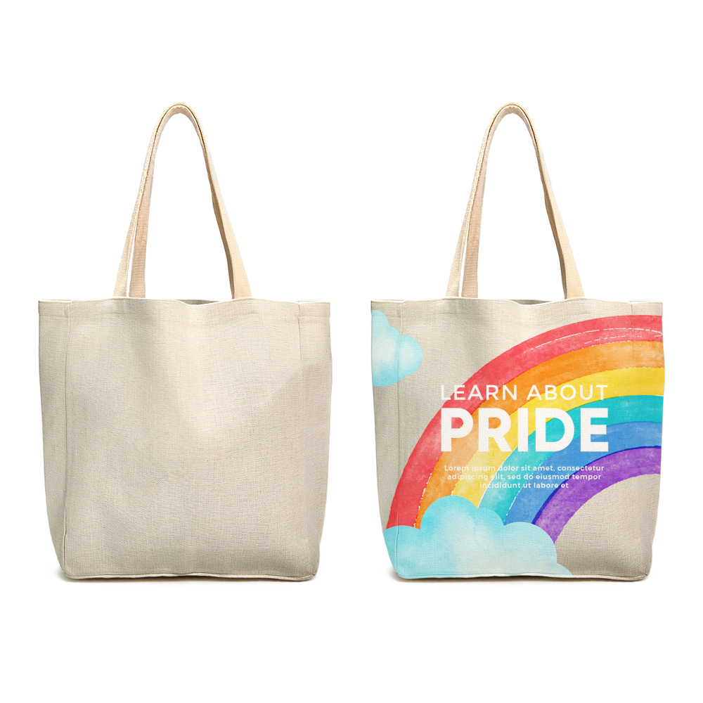 Sublimation Cotton Linen Tote Bag Bulk Supply Custom Printable Single-Shoulder Eco-Friendly Shopping Bag Big Size