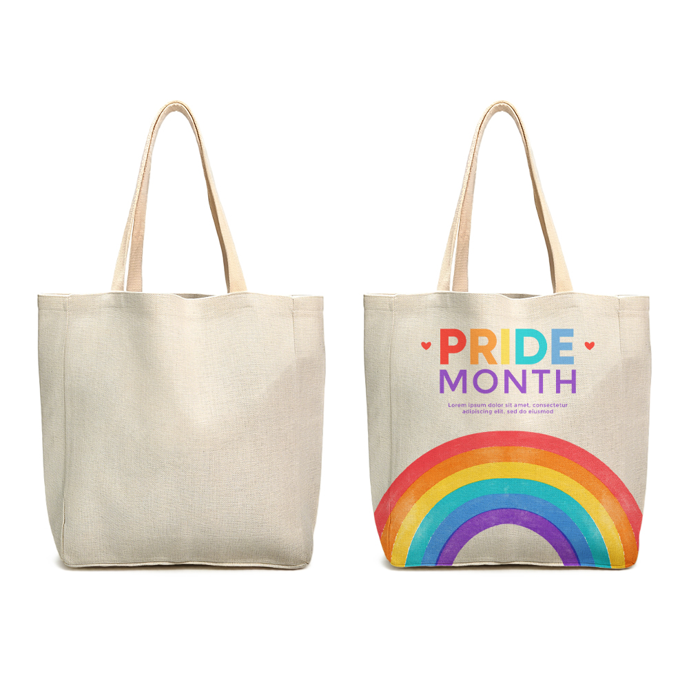 Sublimation Cotton Linen Tote Bag Bulk Supply Custom Printable Single-Shoulder Eco-Friendly Shopping Bag Big Size