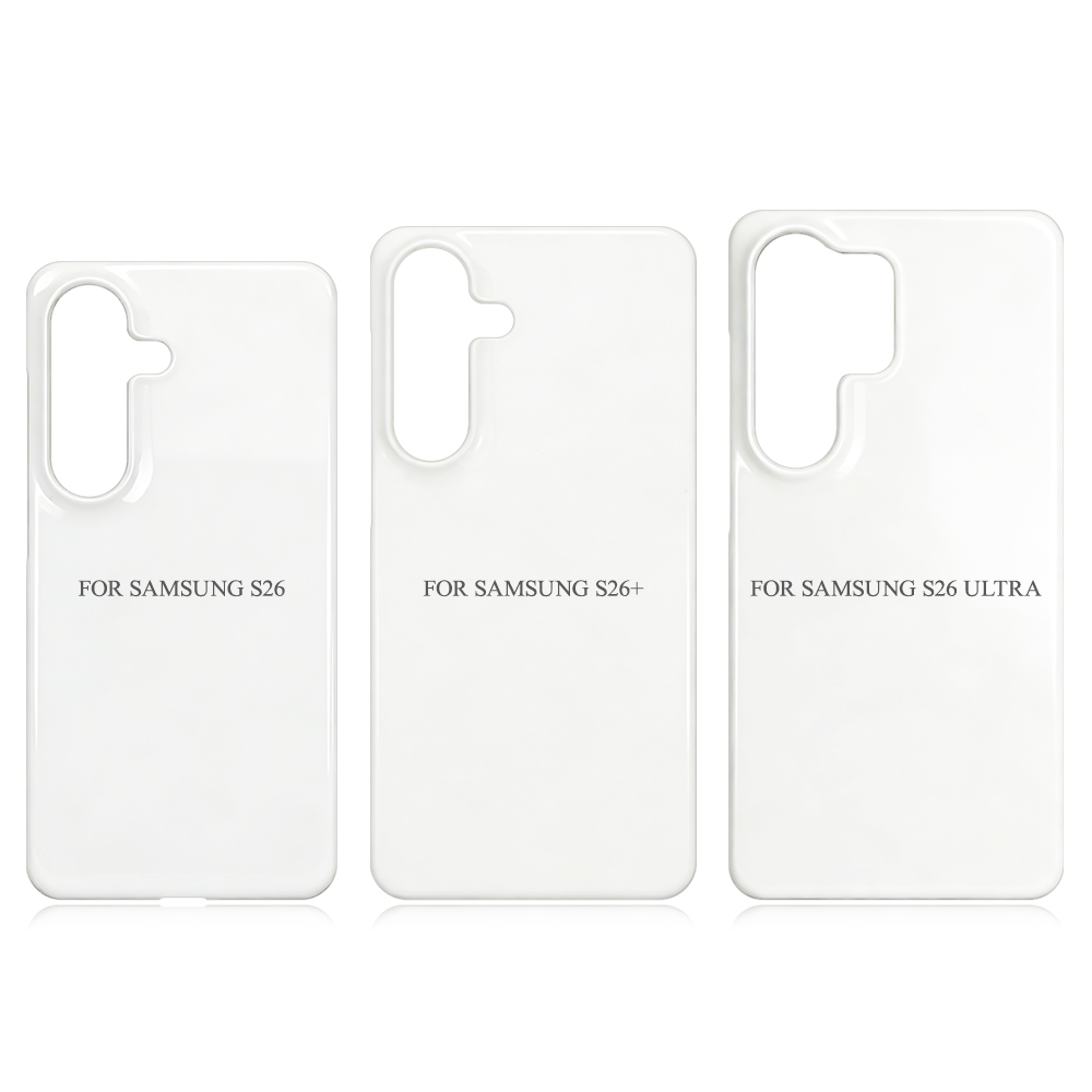 Sublimation 3D Film Coated Hard Phone Case Heat Press Plastic Customizable Snap Phone Cover Semi-wrapped Cover Mobile Phone Case for Samsung S26 Series
