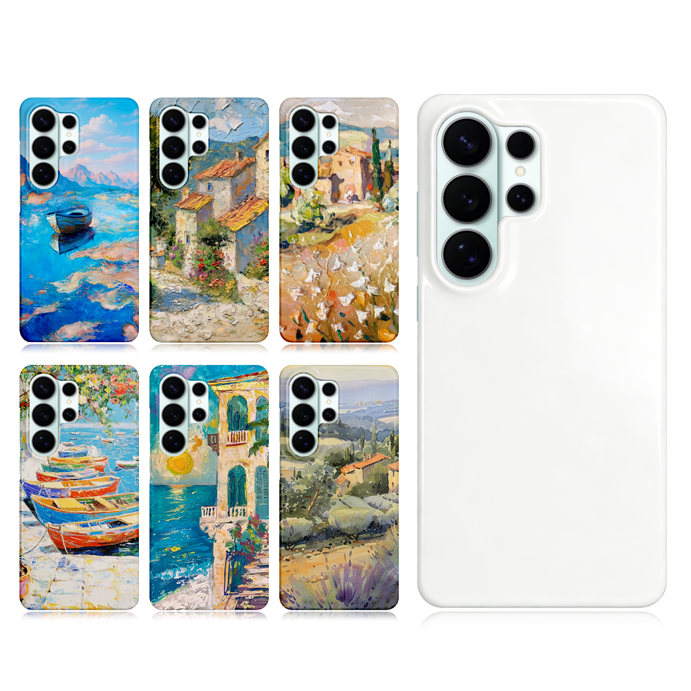 Sublimation 3D Film Coated Hard Phone Case Heat Press Plastic Customizable Snap Phone Cover Semi-wrapped Cover Mobile Phone Case for Samsung S26 Series