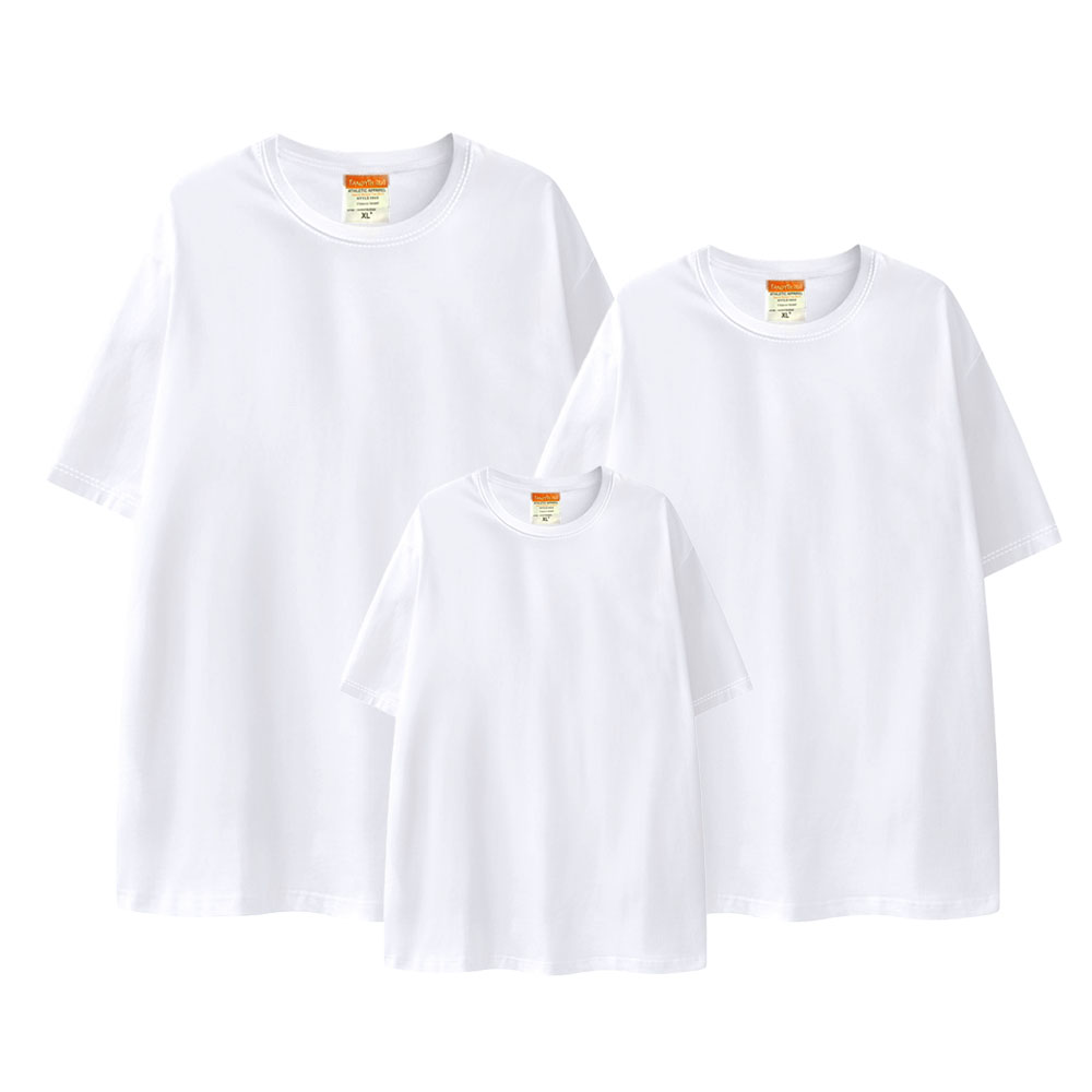 Sublimation Blank White T-Shirt Bulk Supply Custom Printable Tee for Family & Business 4 Styles