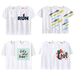 Sublimation Blank White T-Shirt Bulk Supply Custom Printable Tee for Family & Business 4 Styles