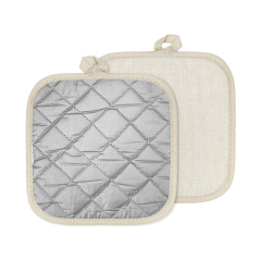 Sublimation Blank Cotton Linen Oven Mitt & Pot Holder Set Factory Direct Heat Resistant Kitchen Set