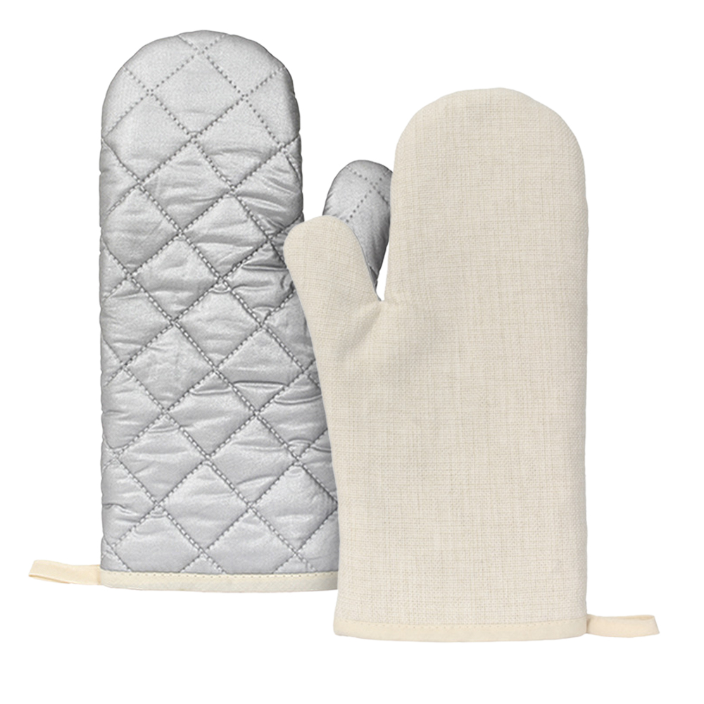 Sublimation Blank Cotton Linen Oven Mitt Glove & Pot Holder Set Factory Direct Heat Resistant Kitchen Set