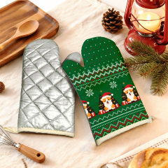 Sublimation Blank Cotton Linen Oven Mitt & Pot Holder Set Factory Direct Heat Resistant Kitchen Set