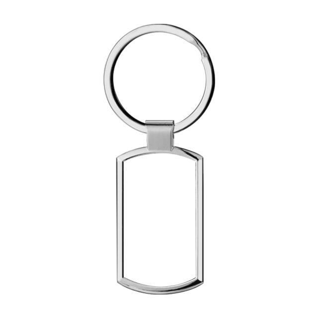 Sublimation Blank Rectangle Zinc Alloy Keychain 3 Finishes Factory Direct Single-Side Printable Key Ring