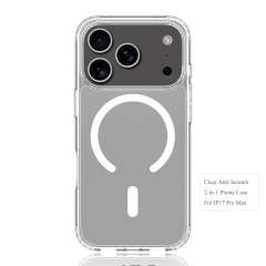 Clear Scratch-Resistant 2-in-1 Phone Case for iPhone 17 Series Factory Direct Shockproof Cover Bulk Supply
