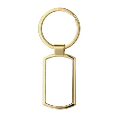Sublimation Blank Rectangle Zinc Alloy Keychain 3 Finishes Factory Direct Single-Side Printable Key Ring