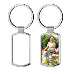 Sublimation Blank Rectangle Zinc Alloy Keychain 3 Finishes Factory Direct Single-Side Printable Key Ring