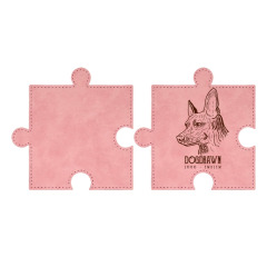 Sublimation Blank PU Leather Puzzle Coaster Set Factory Direct Custom Printable Heat Insulation Mat Bulk Supply
