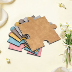 Sublimation Blank PU Leather Puzzle Coaster Set Factory Direct Custom Printable Heat Insulation Mat Bulk Supply