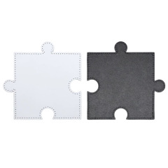 Sublimation Blank PU Leather Puzzle Coaster Set Factory Direct Custom Printable Heat Insulation Mat Bulk Supply
