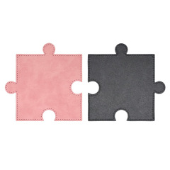 Sublimation Blank PU Leather Puzzle Coaster Set Factory Direct Custom Printable Heat Insulation Mat Bulk Supply