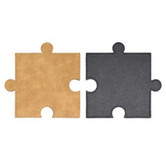 Sublimation Blank PU Leather Puzzle Coaster Set Factory Direct Custom Printable Heat Insulation Mat Bulk Supply