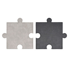 Sublimation Blank PU Leather Puzzle Coaster Set Factory Direct Custom Printable Heat Insulation Mat Bulk Supply