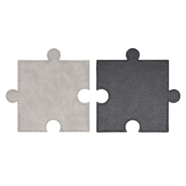 Sublimation Blank PU Leather Puzzle Coaster Set Factory Direct Custom Printable Heat Insulation Mat Bulk Supply