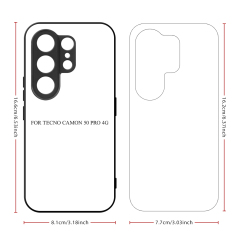 Sublimation 2D TPU Phone Case With Aluminum Insert For Tecno Camon 50, Camon 50 Pro, Camon 40 Premier, 40 Pro,Tecno Camon 30 Series
