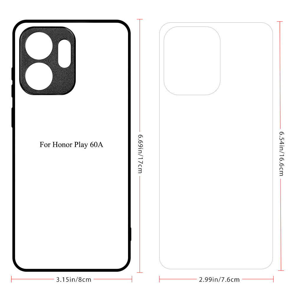 For Honor Play 60A, Play 60 5G,Play 60 Plus,Honor Play Series Sublimation Blank DIY Rubber 2D TPU Phone Case