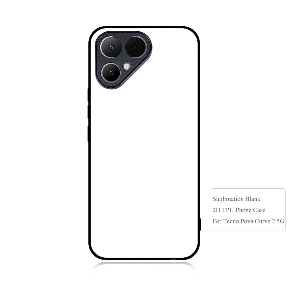 Smooth Sides!!! For Tecno Pova Curve 2, Pova Curve 2D TPU Phone Case With Aluminum Insert For Sublimation Printing